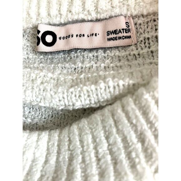 SO sz S Slouch Cropped Ivory White Stripe Grommets Side Tie Laces Knit Top Comfy - Picture 4 of 5